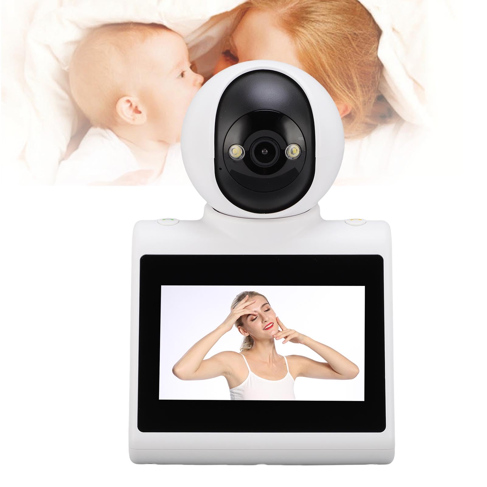 Dwukierunkowa Kamera Wideo, Wewnętrzna Kamera Bezpieczeństwa 1080p z Dużym Ekranem, Jedno Kliknięcie Wideo, Inteligentny Alarm, Elderly/Pet/Baby (64GB)