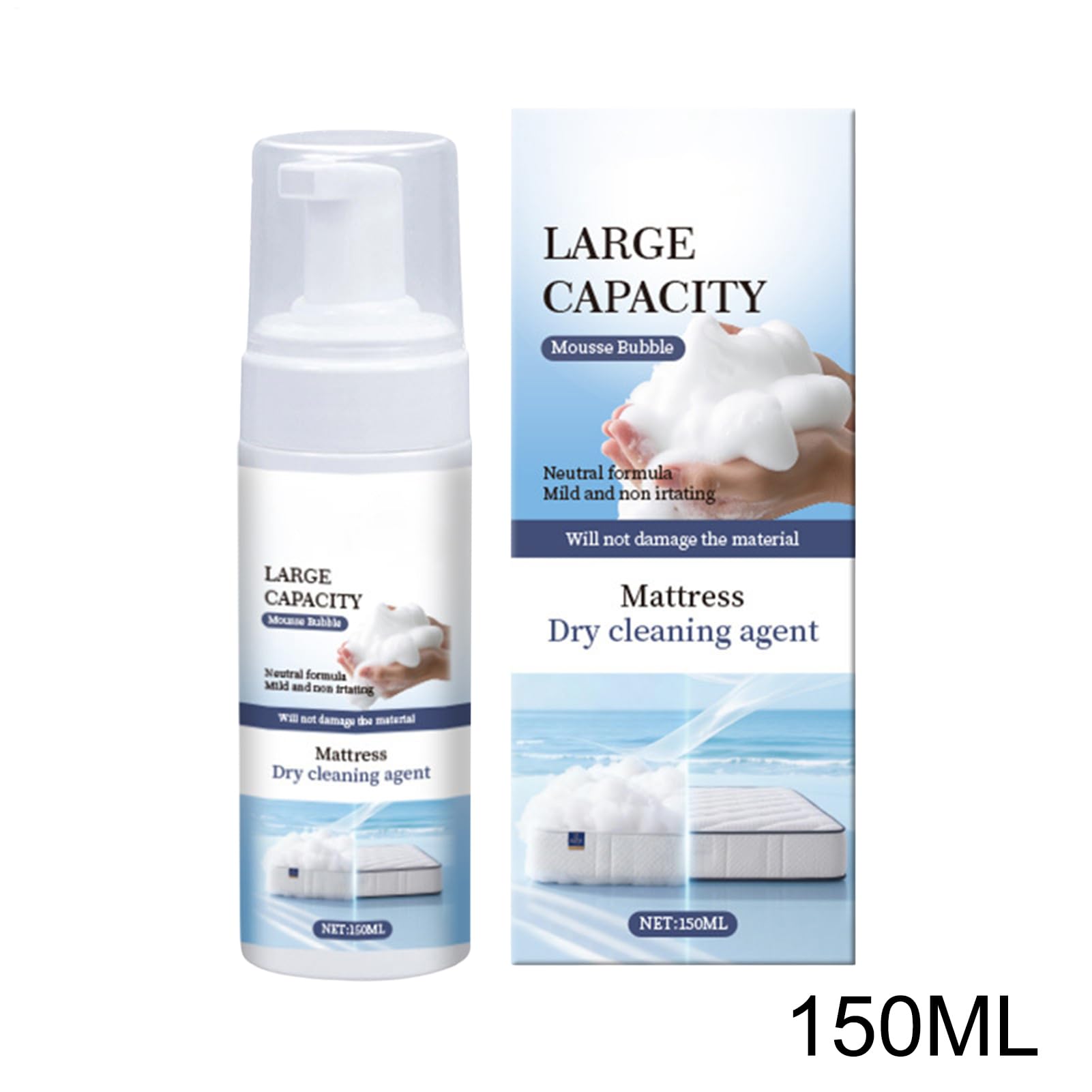 Détachant pour matelas - 150 ml - Nettoyage doux et frais à long terme - Spray multifonction - Pour canapés, rembourrage, dortoir, hôtel
