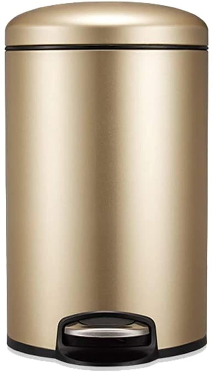 Fingerprint Proof Round Step Bathroom Trash Can, Brushed Stainless Steel Garbage Container with Lid Wastebasket Trash Can Durable (Color : D, Size : 12 Liter)