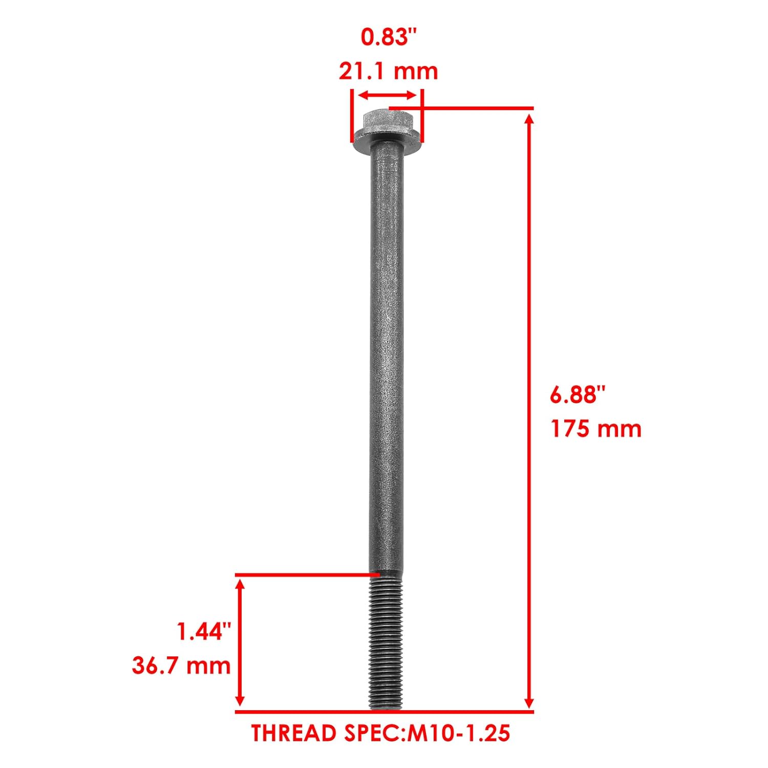 Replacement for 7519042 Rear Control Arm Bolt for Polaris RZR 800 10-2014 / RZR 570 12-2020 Mod-C26C-10717