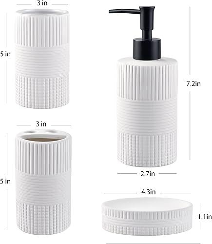 Miniatura 5 de Moderno juego de baño blanco de 3 piezas esencial bienestar relajación elegancia artículos para encimera accesorios mejor organizado