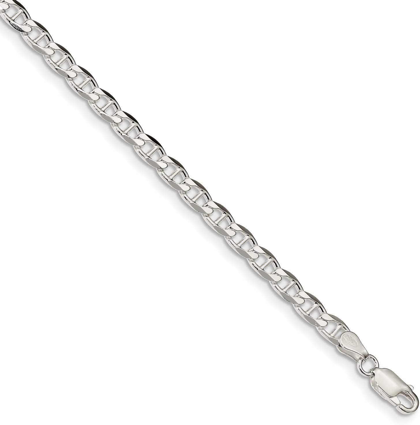 .925 Sterling Silver Miami Cuban Anchor Chain Necklace Bracelet or Anklet