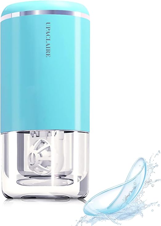 Ultrasonic Contact Lens Cleaner Intelligent Cleaning Machine for Soft and Rigid (RGP) Contact Lenses Blue