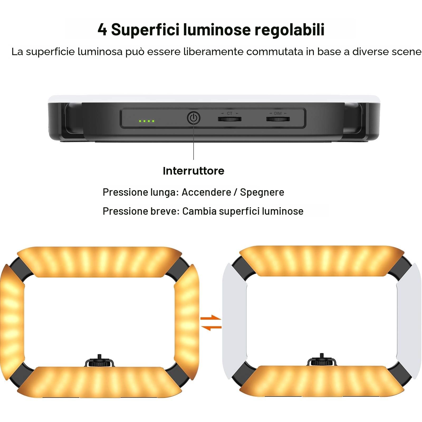 ULANZI Rig video per smartphone con luce, stabilizzatore portatile per telefono cellulare con luce ad anello 8500k Luce per selfie per filmaking Live Steam Tiktok YouTube Registrazione video, con