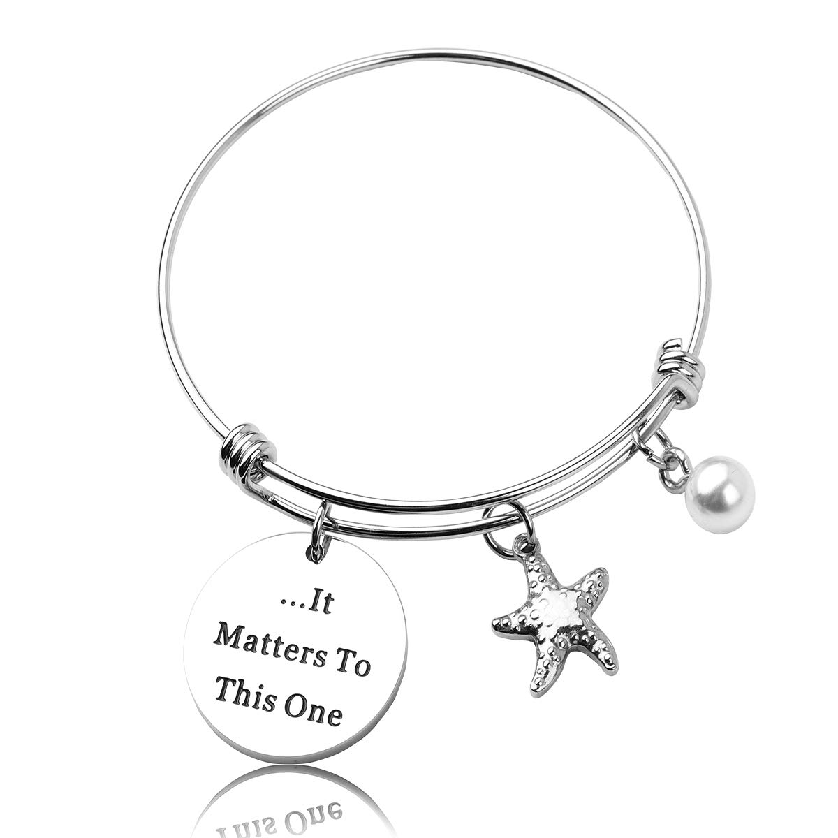 Starfish Bracelet It Matters To This One Sea star jewelry Starfish Keychain Sea Jewelry Beach Wedding Gift Social Worker Gift for Her