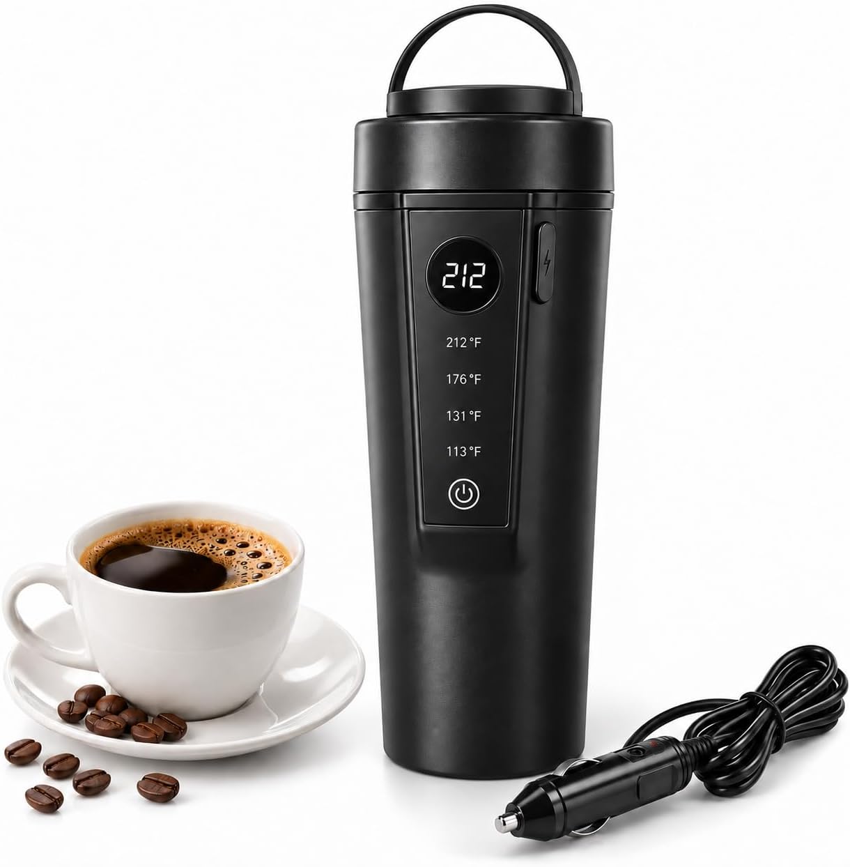 12V/24V Car Kettle, Portable Kettle for Hot Water (CREAM)