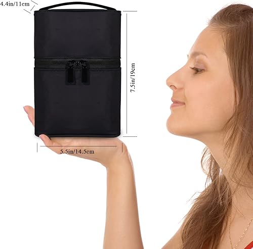 Miniatura 7 de Organizador de brochas de maquillaje, bolsa de maquillaje, juego de brochas de 7.5 x 5.5 x 4.4 pulgadas, soporte para lápices de viaje profesional,