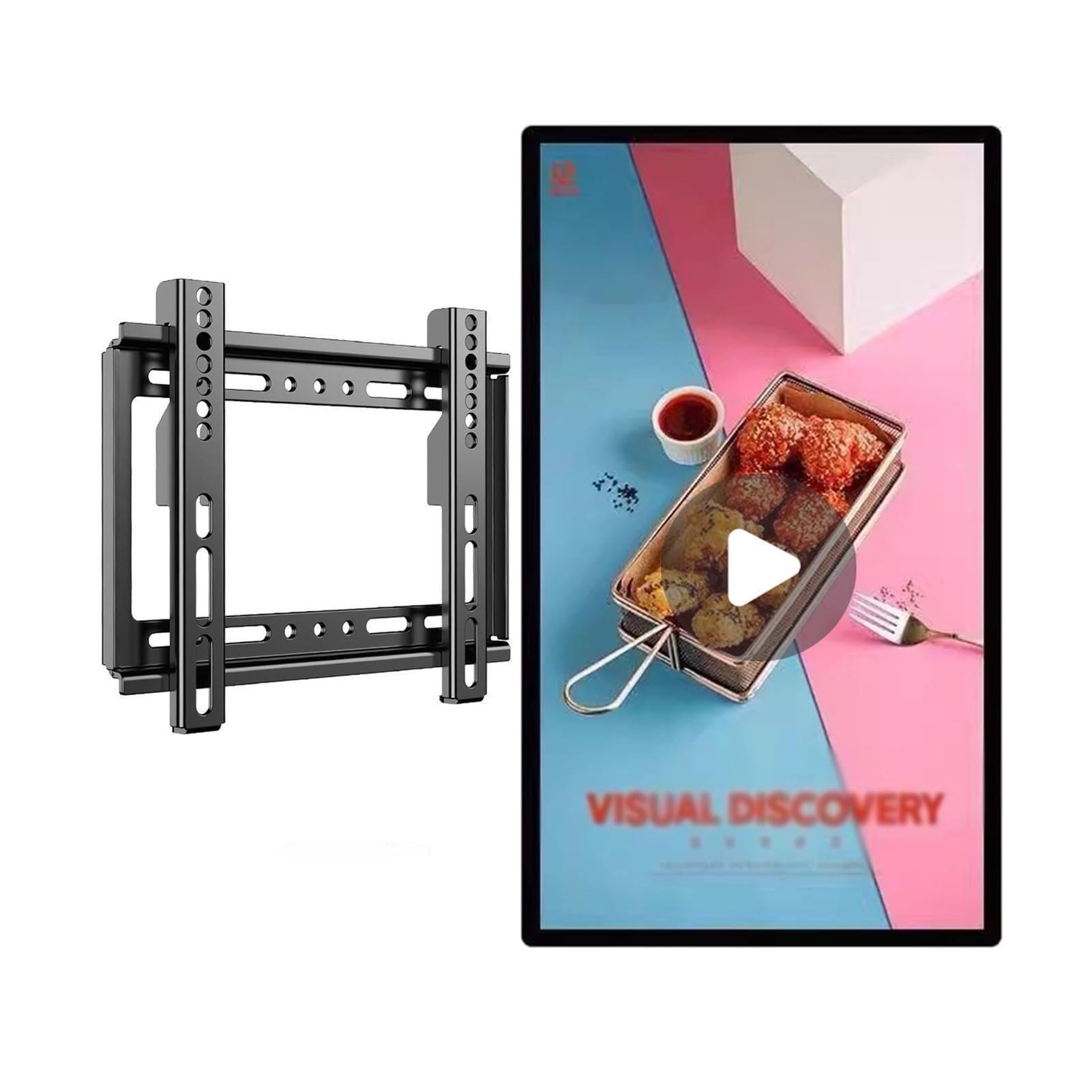 Wandhalterung Digitale Beschilderung LCD Überwachen, Wiedergabe Über USB-Flash-Laufwerk Werbung Bildschirm Fernseher Leuchtkasten, Kaffee Schaufenster Brettschild(B-50-57X97cm)