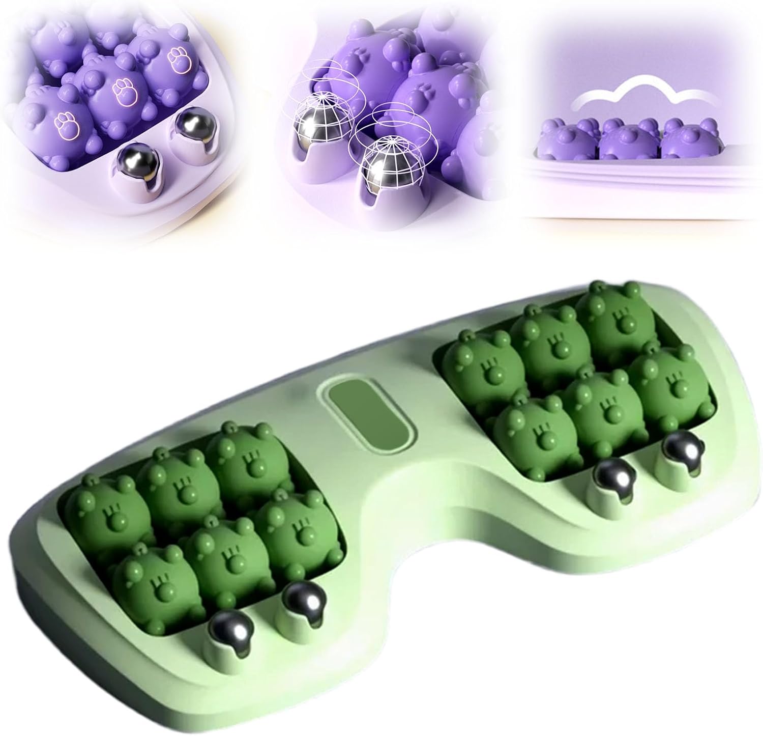 Foot Roller Massager for Plantar Fasciitis Relief, Dual Foot Massage Roller with Acupressure & Magnetic Therapy, Icing Plantar Fasciitis Foots Rollers for Home & Office (Green)