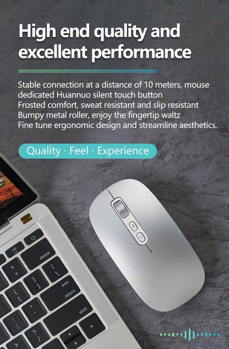 JOMAA AI-Powered Voice Mouse with Bluetooth/Wireless Connectivity, Voice Typing, Translation, Search, Screenshot Translation, Customizable Buttons, Compatible with Windows/Mac (Gray)