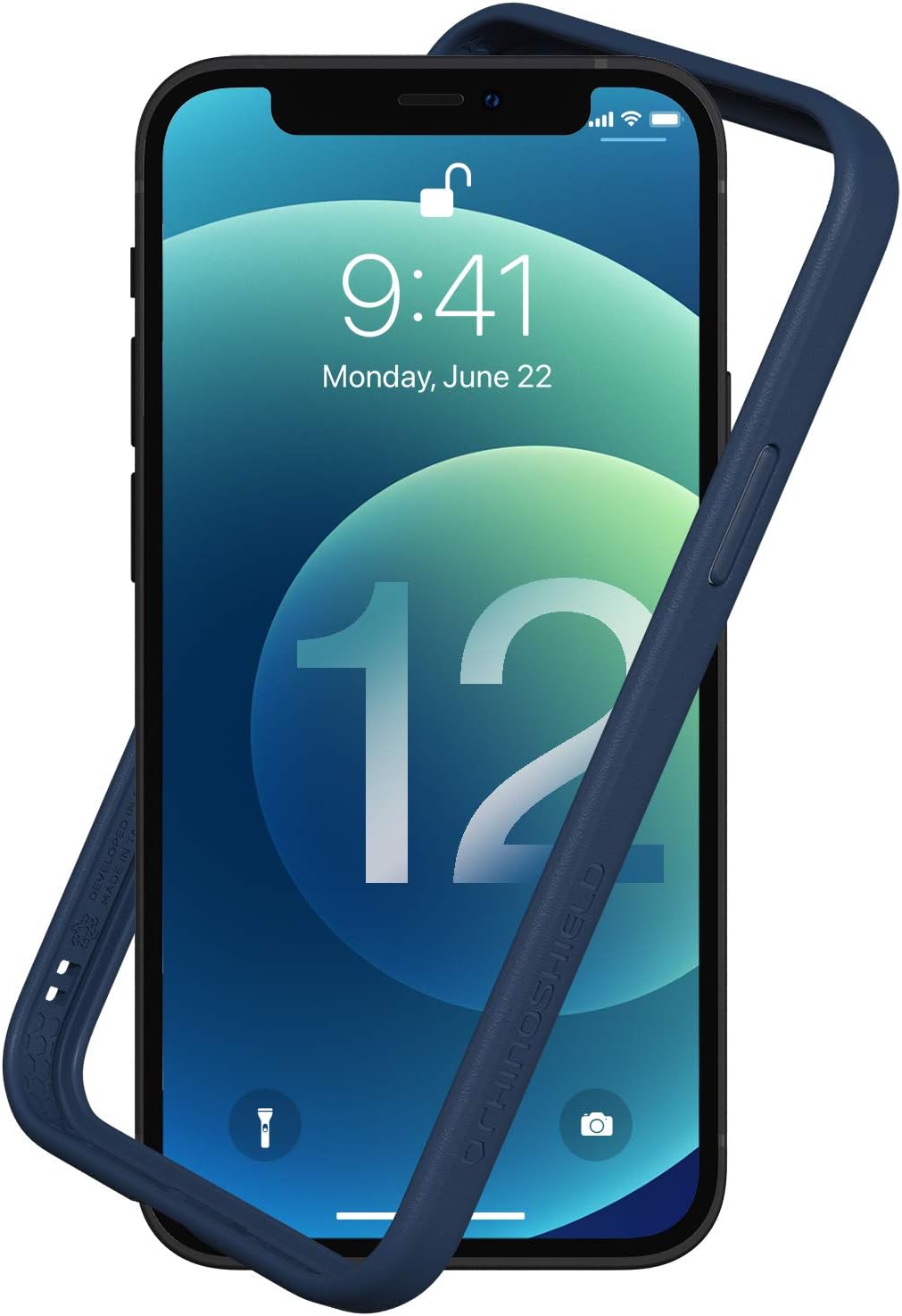 Bumper Case Compatible with [iPhone 12/12 Pro] | CrashGuard NX - Shock Absorbent Slim Design Protective Cover 3.5M / 11ft Drop Protection - Navy Blue