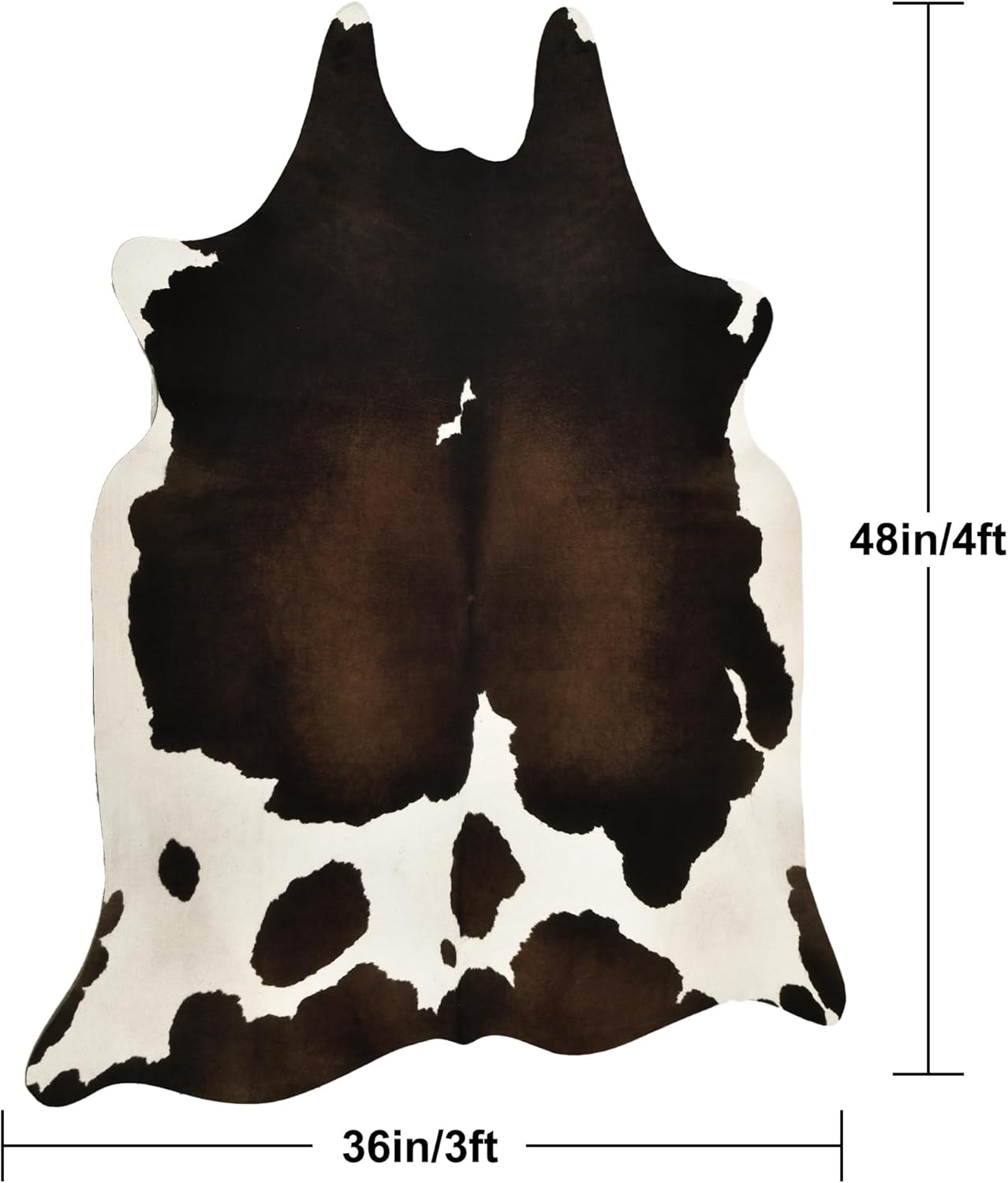 Premium Cowhide Rug 3 x 4 Feet,Western Decor Faux Cowhide,Thickened Cow Print,Cow Rug for Bedroom Living Room Home Office Decor