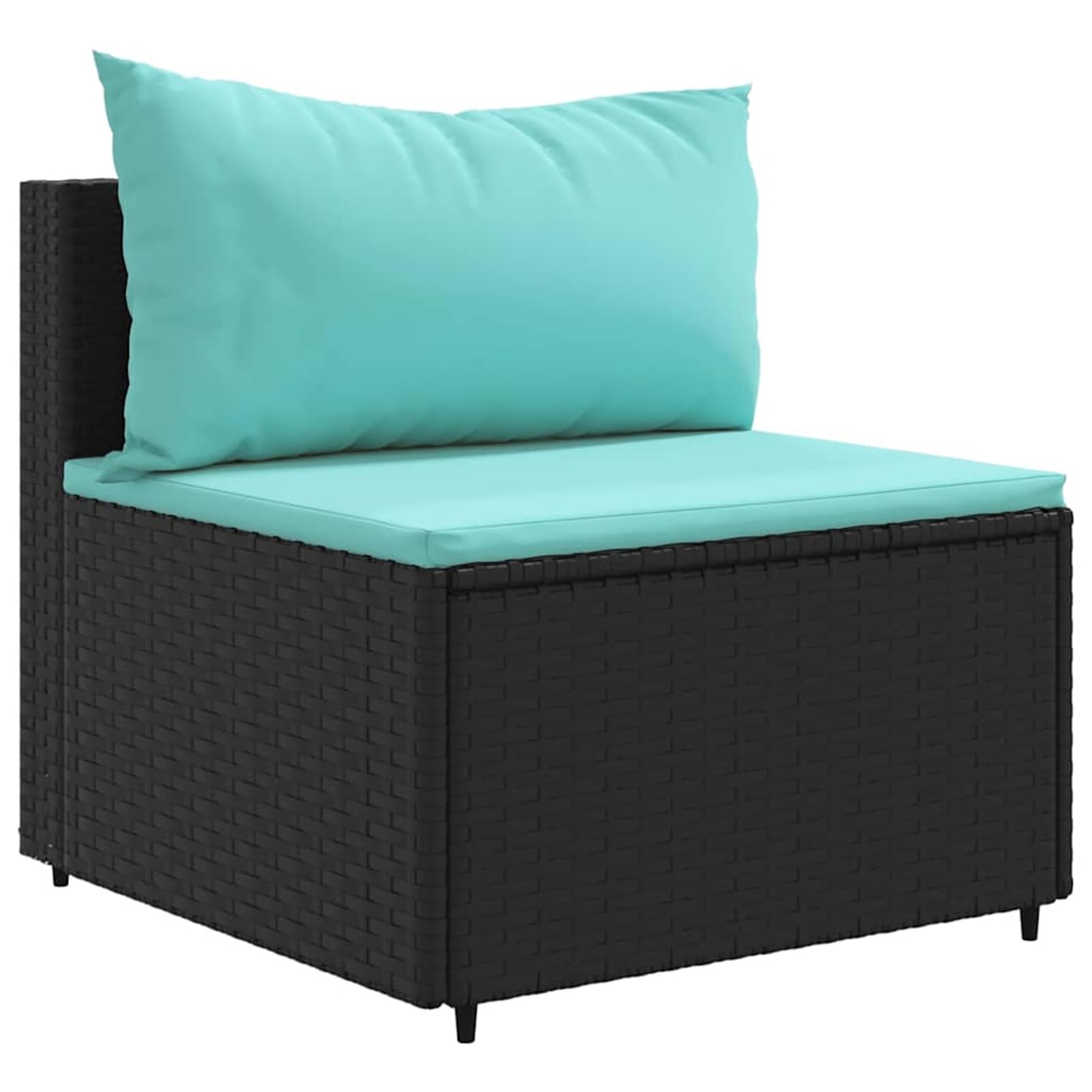 Homgoday Set Salotto da Giardino con Cuscini 9pz Nero in Polyrattan