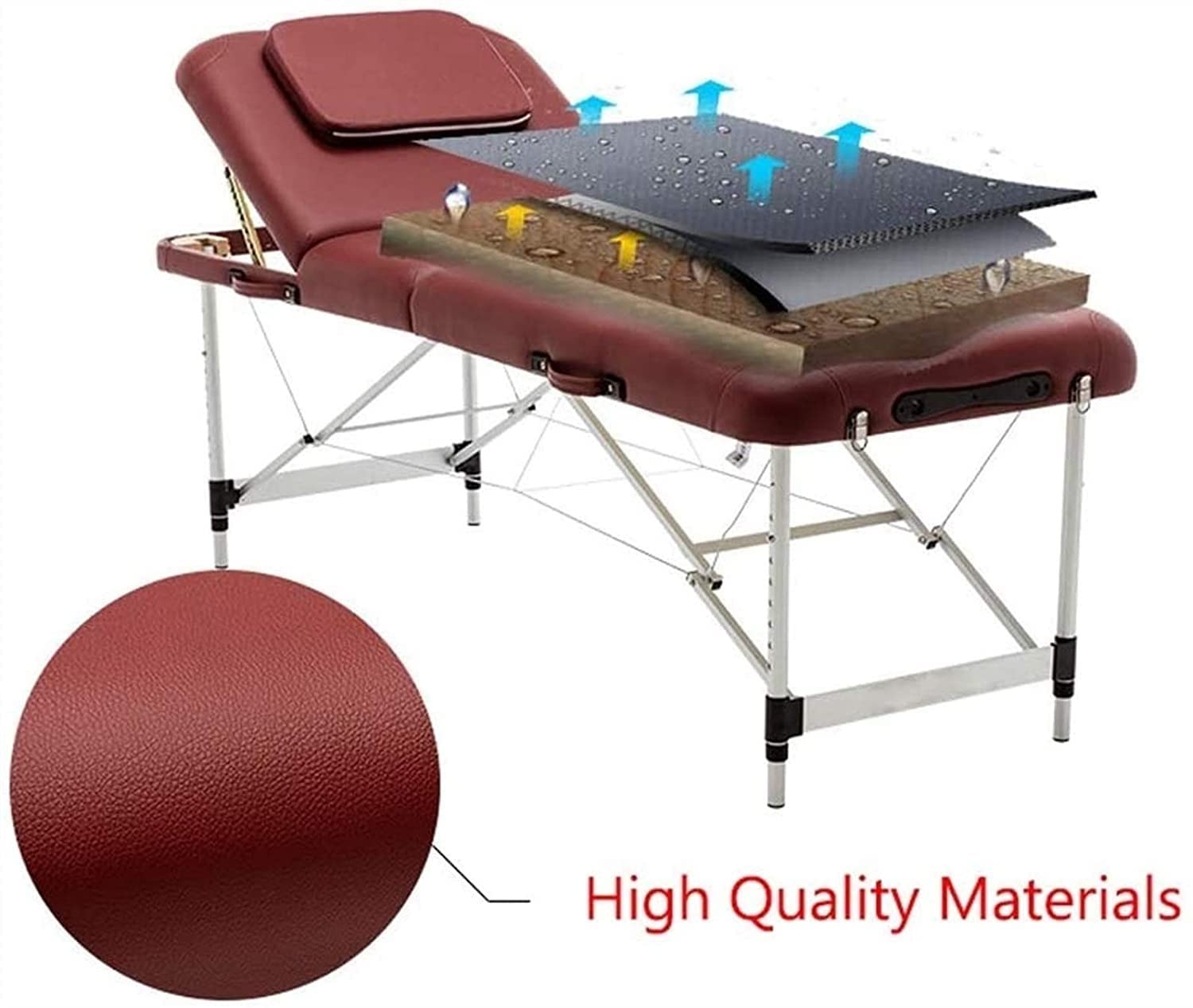 Lettino da Massaggio Portatile, Lettino da Massaggio, Lettino per Ciglia, Lettino Spa, Letto Pieghevole, Altezza Regolabile, Facile da Montare, Adatto per Terapia, Tatuaggi(Monocolore-70CM