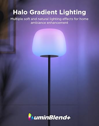 Govee Lantern Floor Lamp, Halo Gradient RGBIC Smart Corner Lamp with LuminBlend+, 1000K-10000K, Matter Compatible, 100+ Scene Modes, Music Sync, 1400lm, Modern Floor Lamps for Living Room, Black