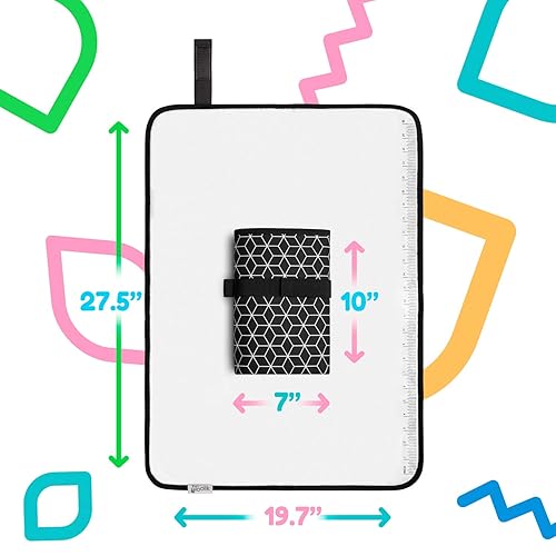 Miniatura 10 de Toolik - Cambiador de pañales para bebé, extra grande (27.5 x 19.7 pulgadas), tapete impermeable para paseos de cochecito o bolsa de pañales, se