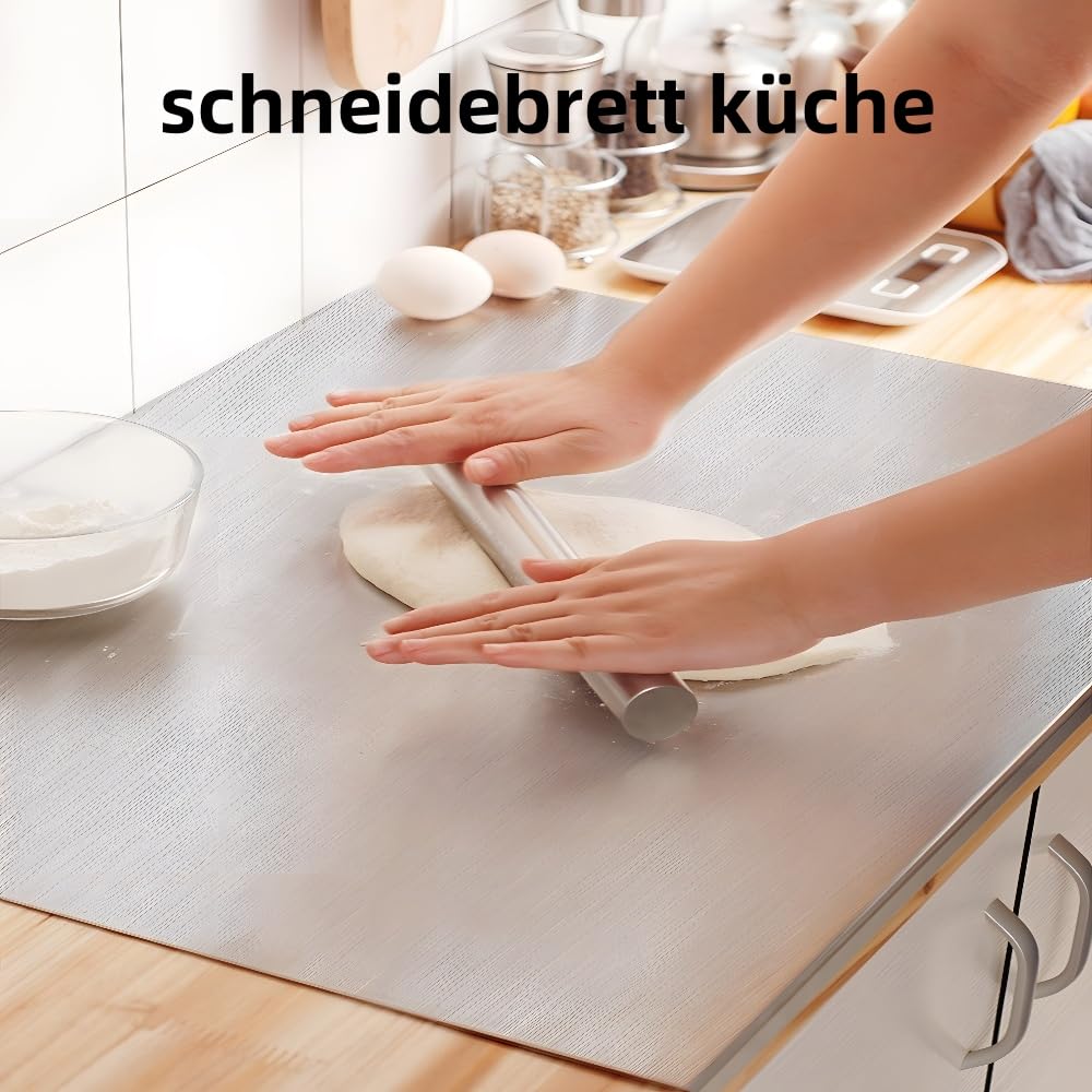 Schneidebrett 316 Edelstahl,Edelstahl Arbeitsplatte aus Verschiedene Größen,Cutting Board,Schneidebrett Groß,Frühstücksbrettchen für Küche,Bar,Restaurants (60 * 58cm)