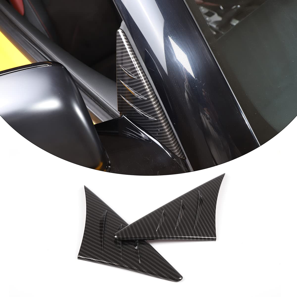 for Toyot@ Supra GR A90 A91 MK5 2018-2022 Car Rearview Mirror Side Triangular Spoiler Trim,Channel The Car Air, Reduce The Car Noise During Driving,Anti-Buffeting Wind Deflector (ABS,Carbon Fiber)