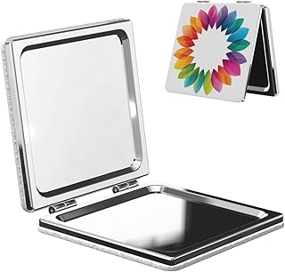 Colorful Petals Circle Travel Makeup Mirror D...