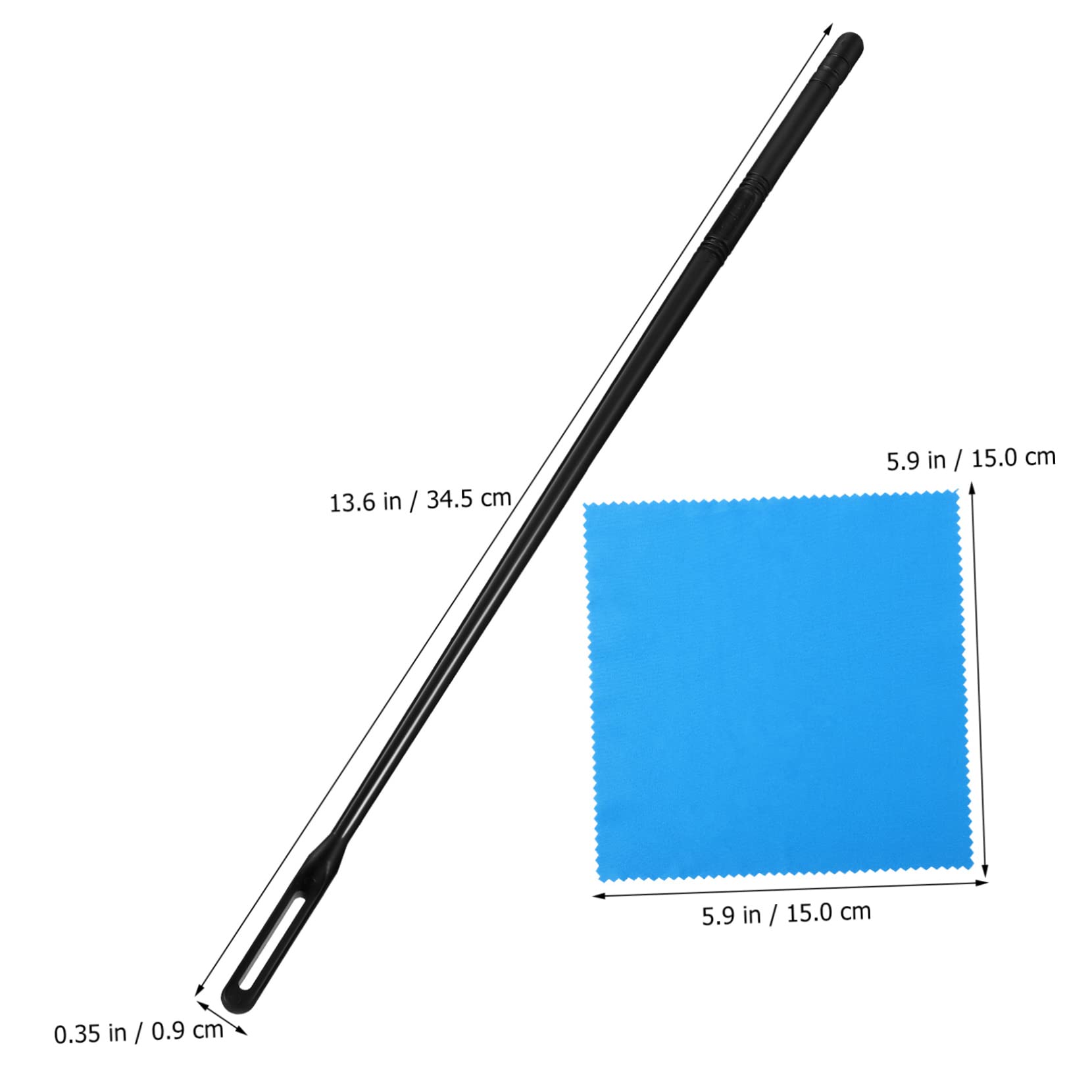 Levemolo Professional Flute Cleaning Kit 2 Plastic Flute Cleaning Sticks and Polishing Cloths
