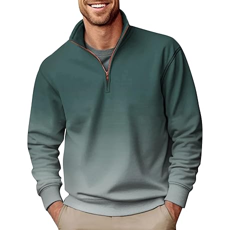 Men's Christmas Pullover Zip Sweater