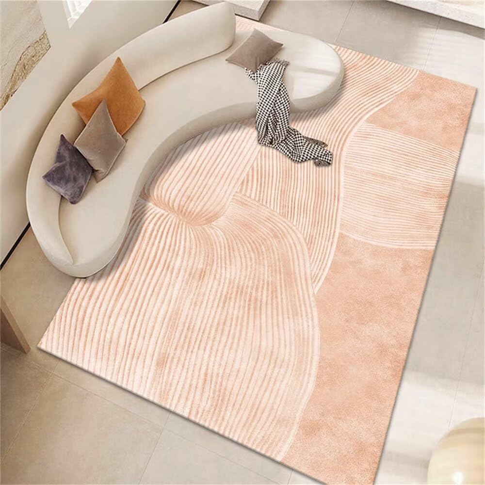 Tapis géométrique rose 70x140 cm pour salon moderne et bureau