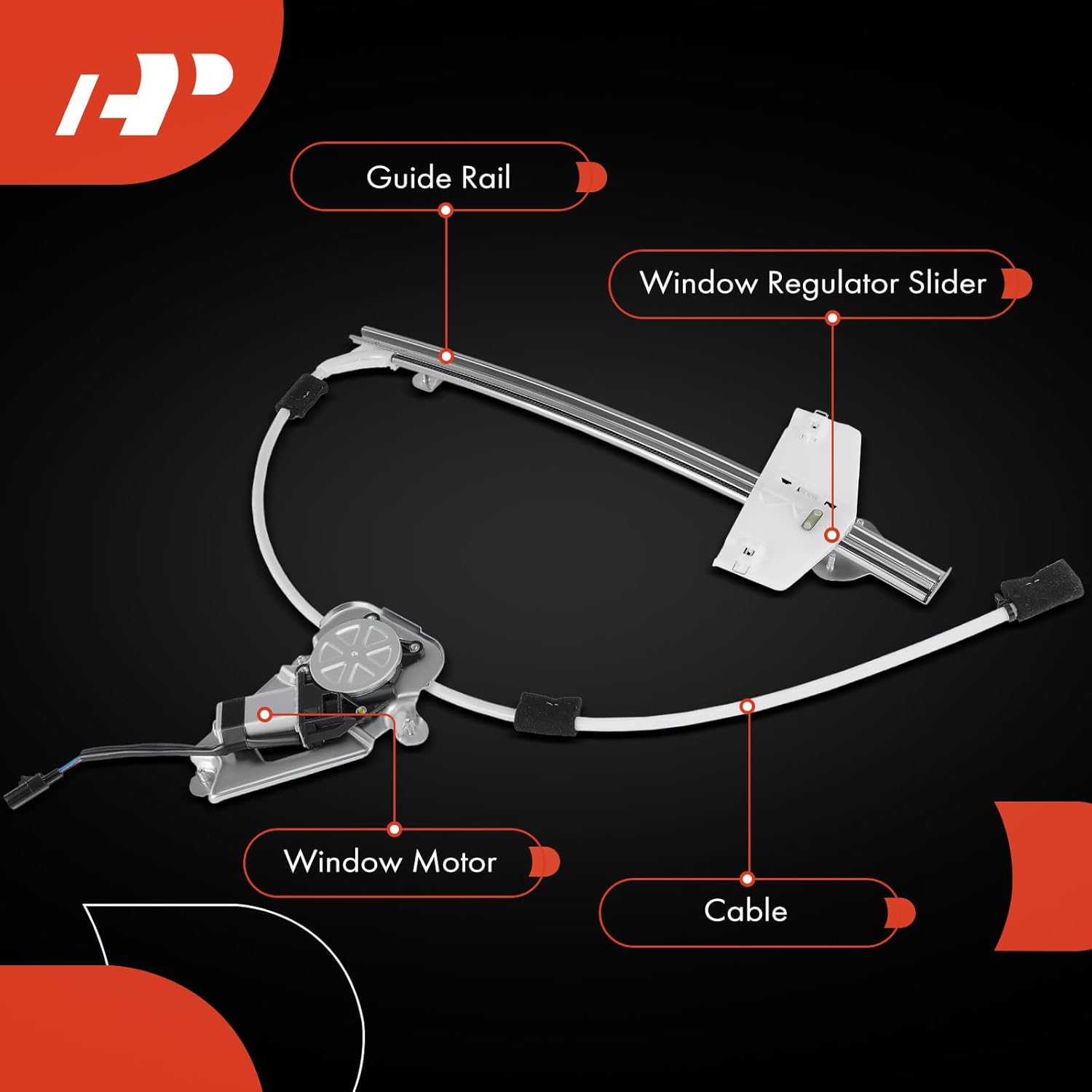A-Premium Power Window Regulator and Motor Assembly Replacement for Jeep Liberty KJ 2002-2006 Front Left Driver Side