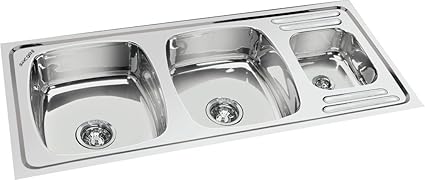 SINCORE Signature Matt Finish Triple Bowl 304 Grade Stainless Steel Kitchen Sink (Large 45 X 20 X 7.5-inch)