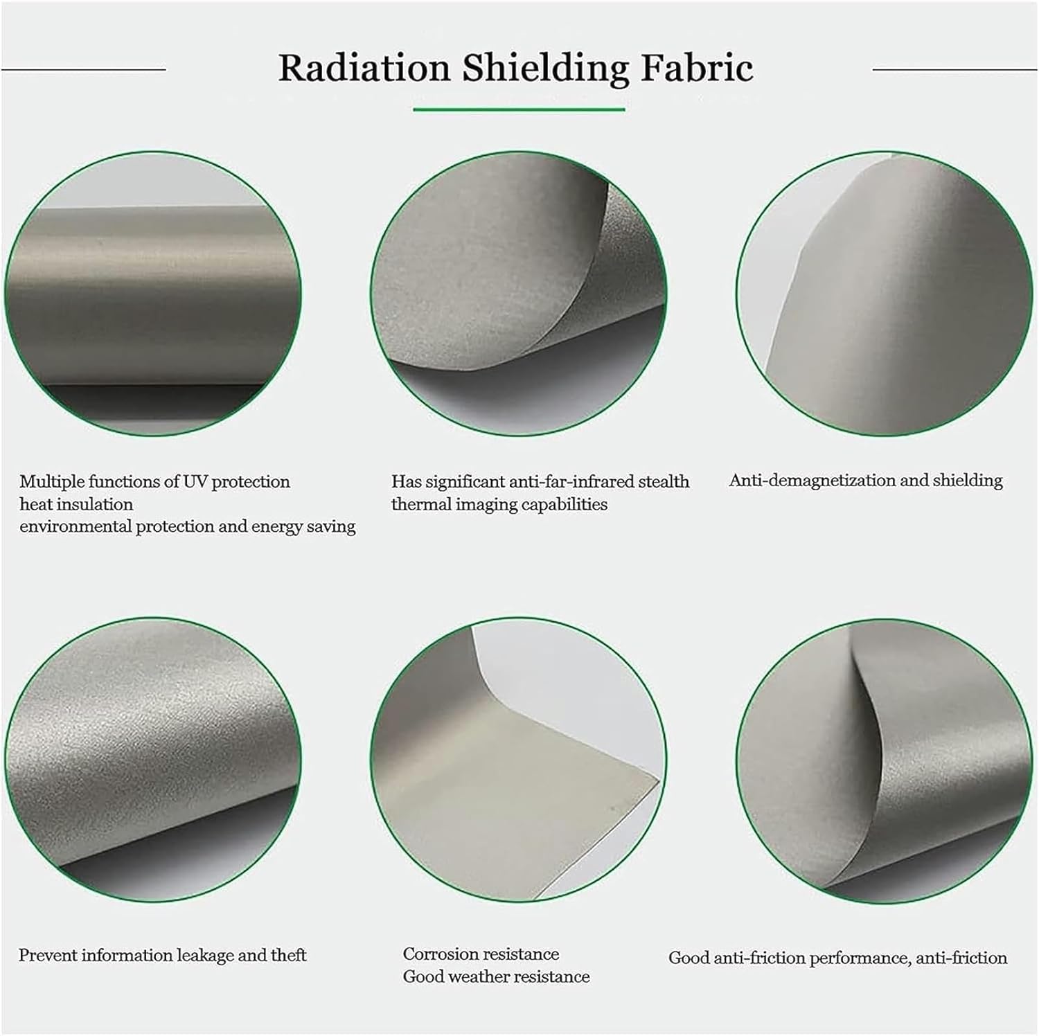 MekUk Faraday Fabric Anti-Radiation Fibre Fabric, Anti-Static, Can Be Used to Make Clothes, Curtains, Bed Sheets and Other Items RFID Blocking Material(3X1.1m)