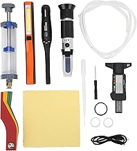 Auto Maintenance Kit 6 - in - 1 with Digital Tire Pattern Ruler, Oil Quality Comparator, Brake Fluid Test Pen, LED Work Light, Antifreeze Freezing Point Meter for DIY Car Repair