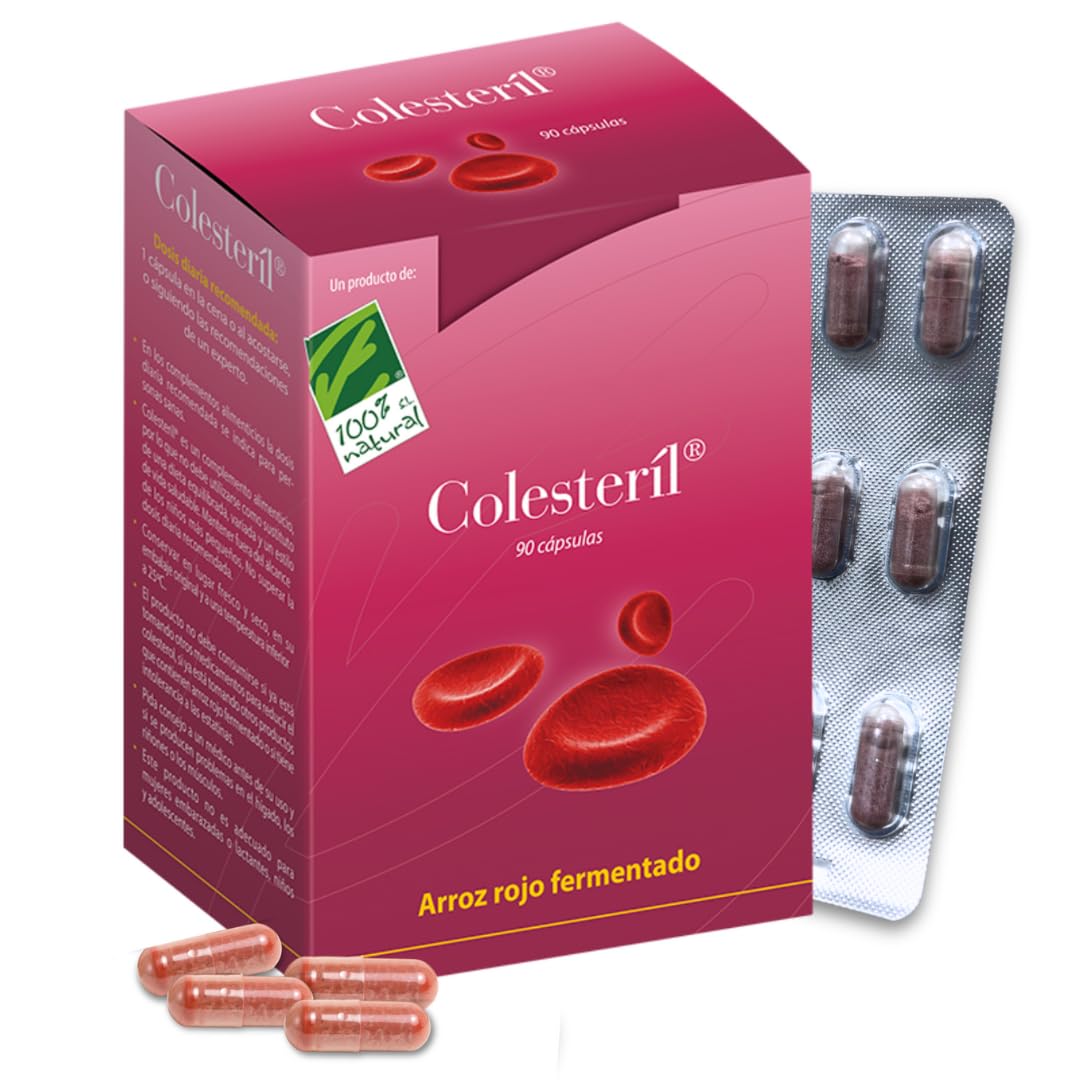 Cholesteril® – Monascus Purpureus Hefe-fermentierter Reis – hilft bei der Aufrechterhaltung der richtigen Cholesterinwerte – Monacoolin K natürlichen Ursprungs – mit Thiamin – 90 Kapseln 100% Natural