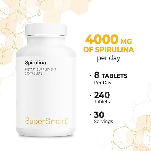 Miniatura 5 de Supersmart - Espirulina 4000 mg por día (fácil de tomar) - Algas verdes azules - Superalimento vegano natural | Sin OMG y sin gluten - 240 tabletas