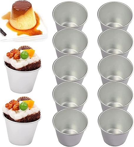Moldes de pudín, 10 unids de aluminio para hornear tazas magdalena molde muffin estaño Dariole moldes herramienta para hornear