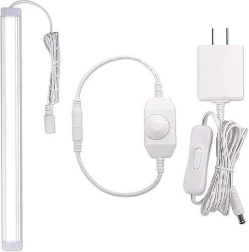 Barra de luz LED, luz de barra individual de 12 pulgadas para debajo del gabinete, iluminación de estante de exhibición de estantería, interruptor