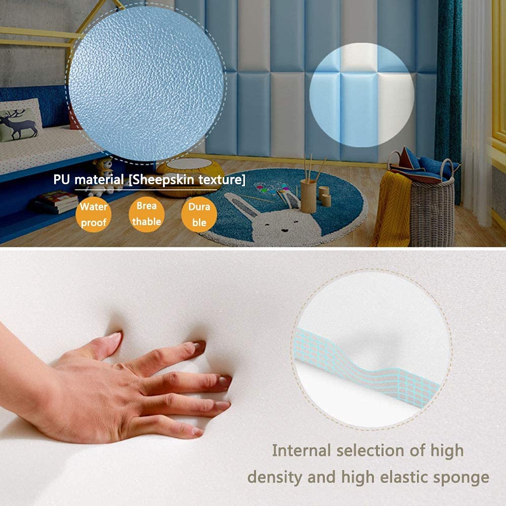 10pcs 3D PE Foam Wallpaper - Self-Adhesive Peelable Waterproof Wall Panels For Kids Rooms, Gray