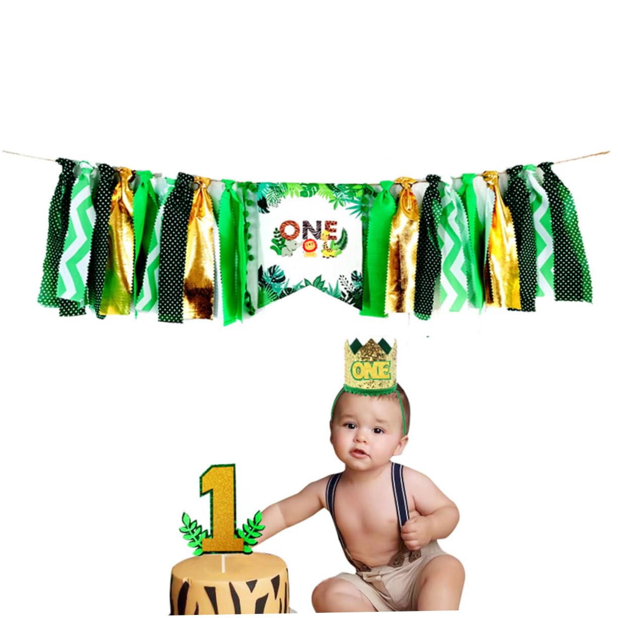 Ciieeo 1pc Birthday Decor Cartoon Printing Hanging Banners Burlap Banner Merry Birthday Banner Sign Shower Banner 1st Glitter Ornaments Animal Child Happy Birthday