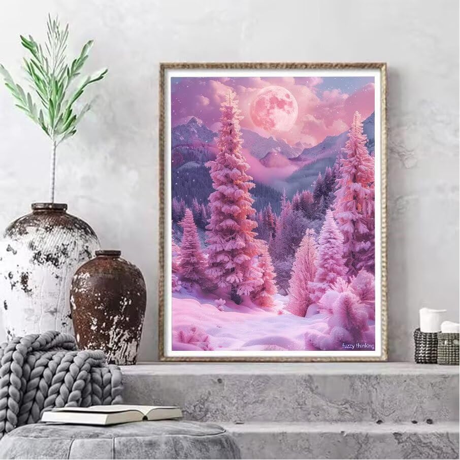 Broderie diamant hiver grand format 100x130cm avec kit complet DIY F0-105
