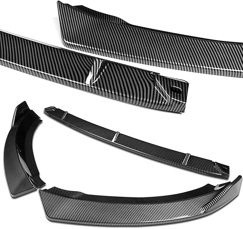 Miniatura 3 de Q1-TECH, 5-Piece Front Bumper Lip + Side Skirt Rocker Winglet Canard Diffuser Wing Compatible with 2012-2015 Volkswagen Passat Sedan Only, Front Lip