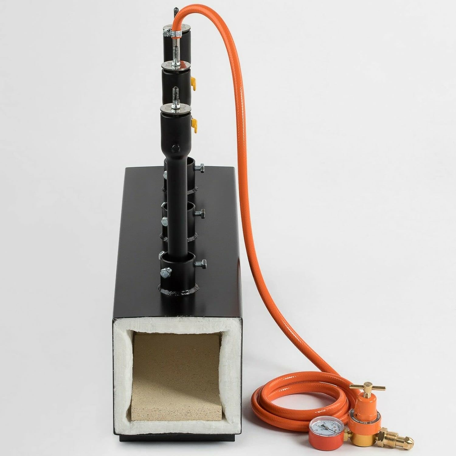 DEVIL-FORGE Gas Propane Forge DFPROF3b, 3 Burners DFP (240.000 BTU) use 1, 2 or 3, Gas Ball Valve, Air Choke, Knife Making, Blacksmith, Farrier, 2500°F / 1370°C