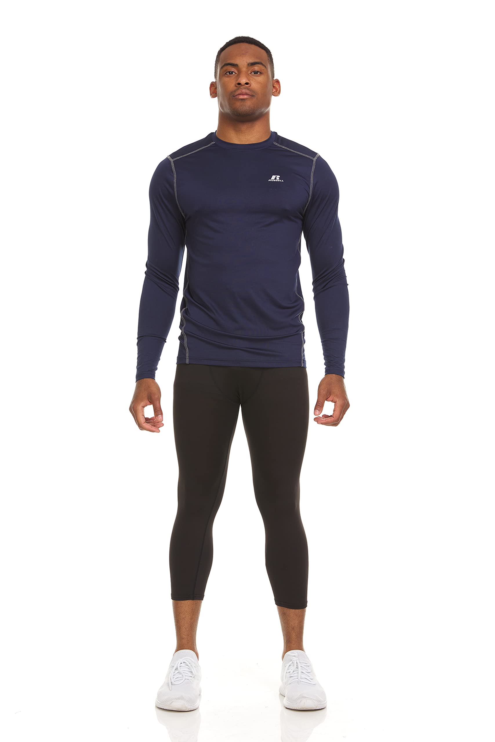 Russell Athletic Men's Fitted Not Tight Long Sleeve Performance T-Shirt, DK Navy, X-Large
