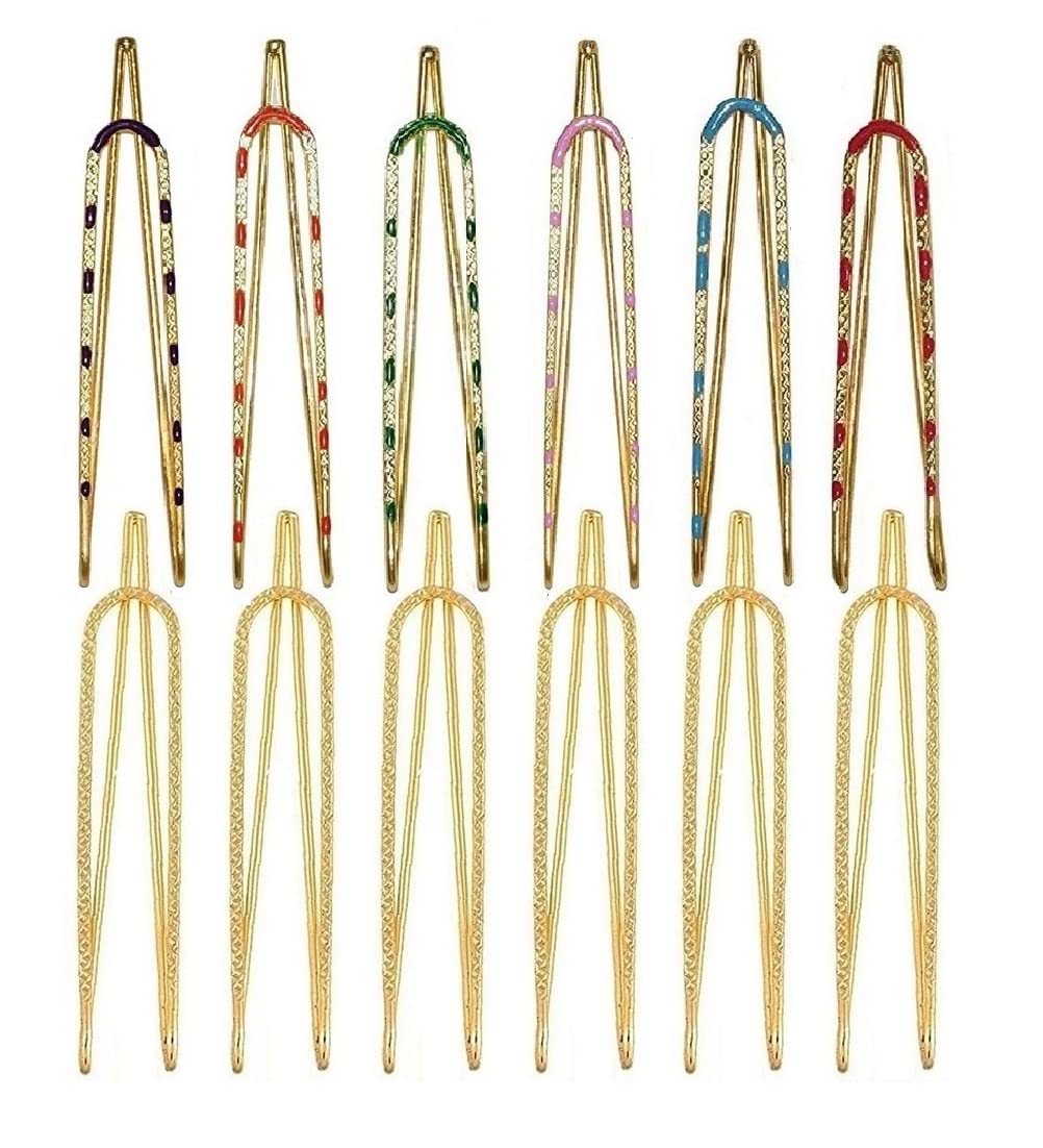VAMA FASHIONS Multicolour Golden U saree pin Brooch for Sari pleats indian sarees dupatta Hijab Scarf Odhani pins Set (B09TP518NR) Amazon Price History, Amazon Price Tracker