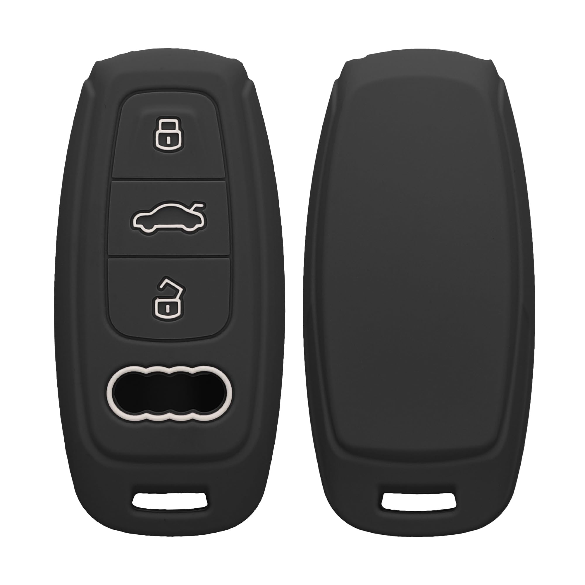 kwmobile Pokrowiec na kluczyk samochodowy kompatybilny z Audi A6 A7 A8 Q7 Q8 3-przyciskowy kluczyk samochodowy Keyless Case - Obudowa kluczyka samochodowego - Etui na klucze w kolorze matowej czerni