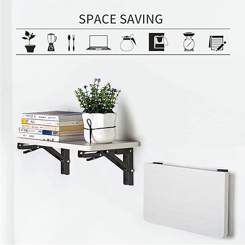 Miniatura 81 de YUMORE Soportes de estante plegables de 24 pulgadas, carga máxima: 330 libras de acero inoxidable resistente soporte de estante plegable para mesa