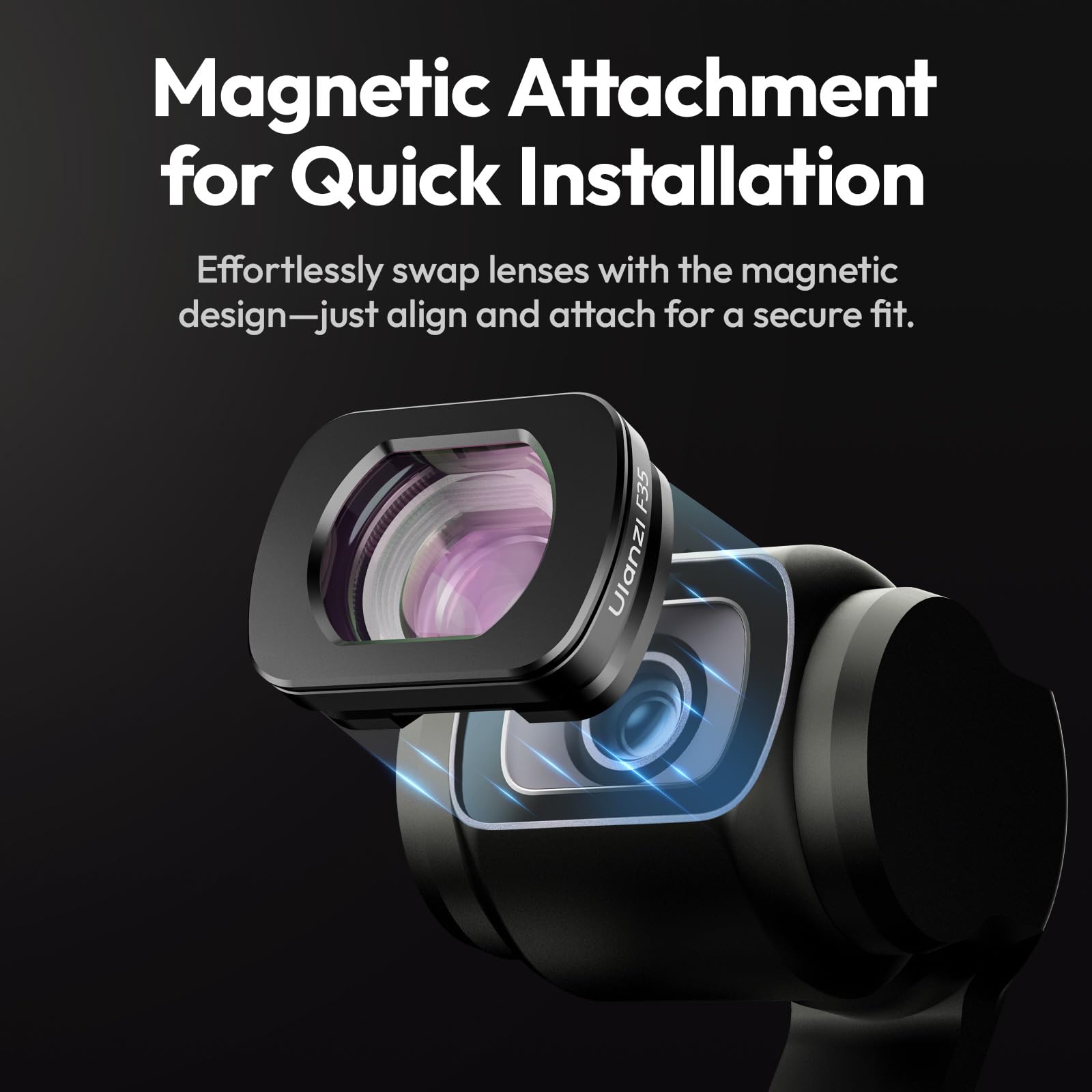 ULANZI Obiettivo grandangolare 112° 1,5X compatibile con DJI Osmo Pocket 3, attacco magnetico/multi-rivestimento/vetro ottico