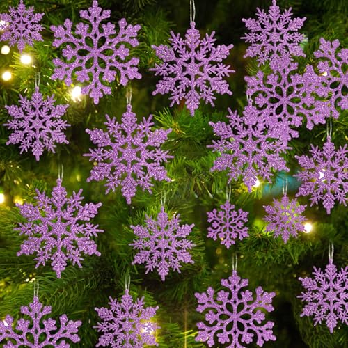 36pcs Christmas Light Purple Snowflake...