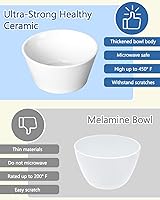 Vista 6 de Tazones pequeños de porcelana, cuencos de postre de 8 onzas, aptos para horno, cuencos para helado, tazas de caldo, juego de 6