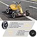 Gillyou 12V Electric Go Kart for Kids, Pedal Go Kart with Adjustable Seat, Foldable Kids Ride On Toy with 4 Non-Slip EVA Wheels, Battery Powered Outdoor Toy Car for Boys Girls Age 3+ (Yellow)