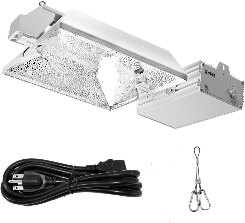 Lucius 1000W Grow Lighting Fixture,1000W 240V Dimmable Double Ended HPS Ballast Completely System with Controller Function,96% Reflectivity Highest PPFD for Better Indoor Growth