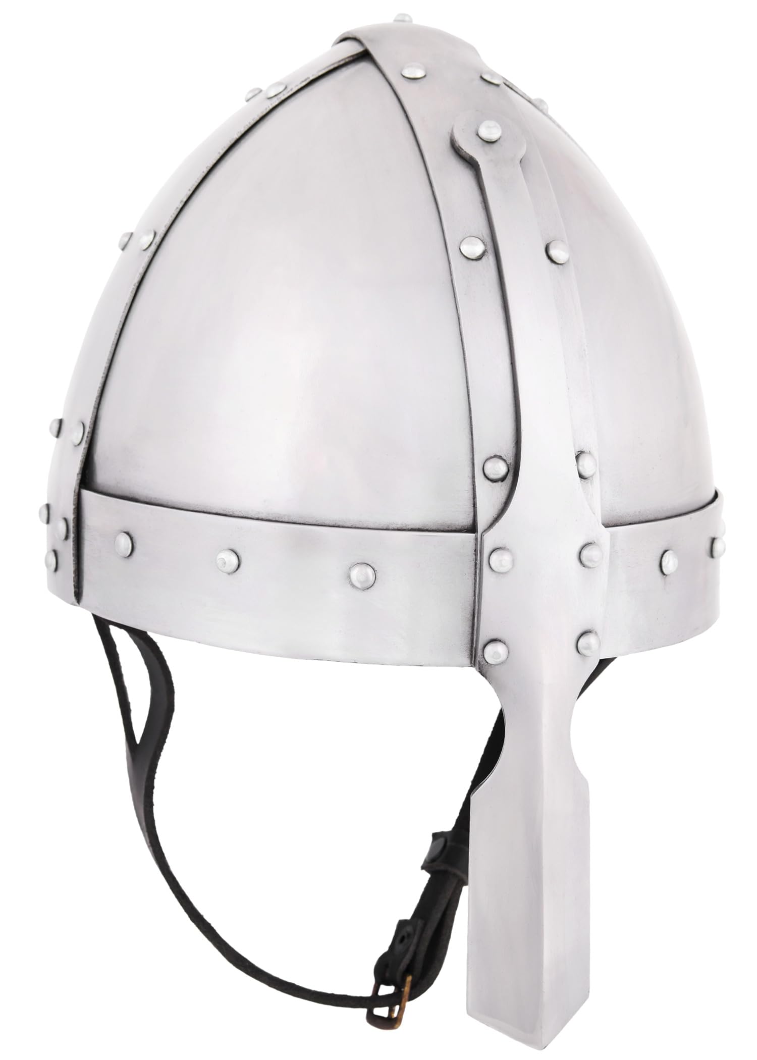 Ulfberth - Spangenhelm mit Polster und Riemen - Wikinger Helm aus 2 mm Stahl mit verstärktem Nasal - Schaukampf-tauglich