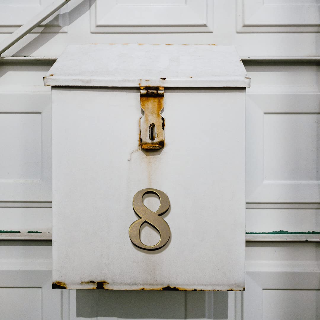Metallo Numero Civico Antichi 4 Pollici (10 cm) Moderna Numeri Indirizzo di Casa di Porta in Bronzo House Number per Cassetta Postale Stradale (Door Number 8)